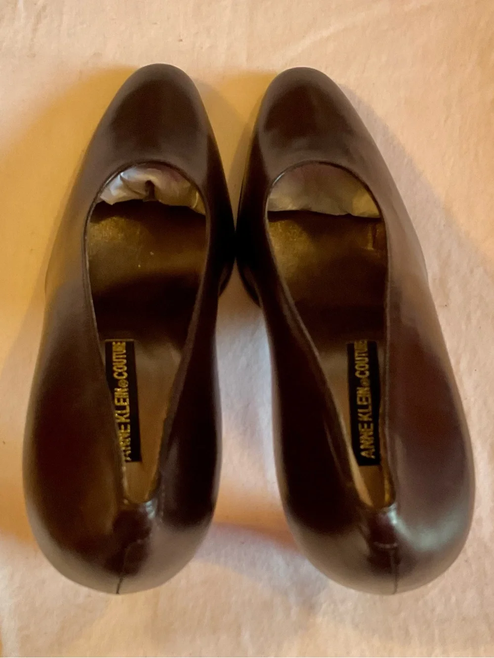 Vintage Anne Klein Couture Dark Brown Leather Pumps